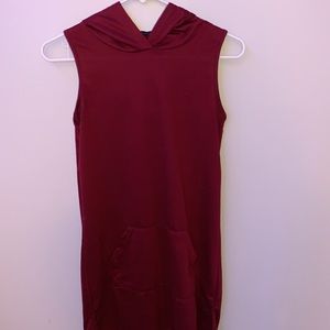 hooded red dress